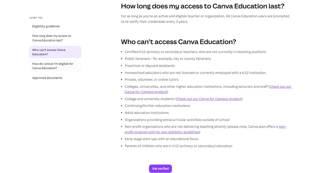 Canva Education: who can't access — the full excluded-groups list