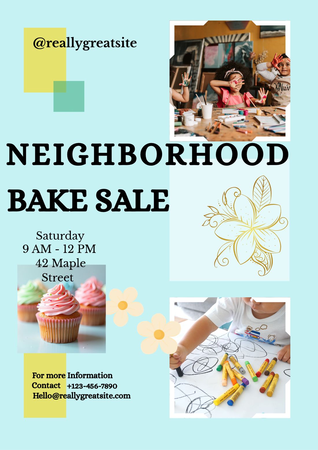 The finished Canva flyer exported as a clean PNG with no watermark