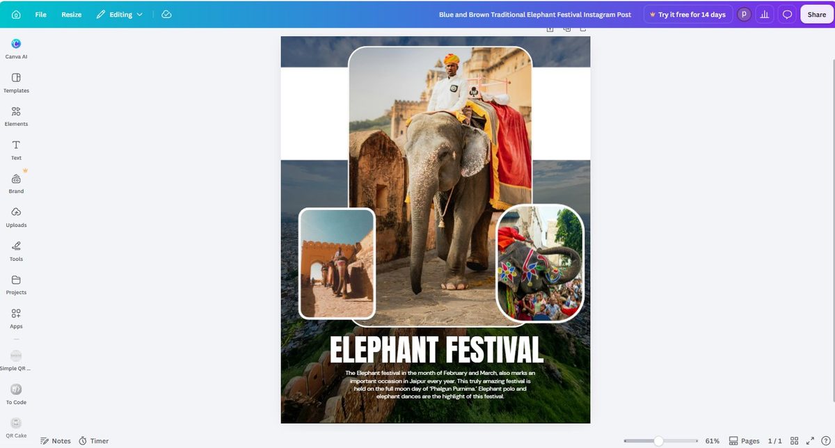 More instagram post templates in Canva with increasing Pro crown density