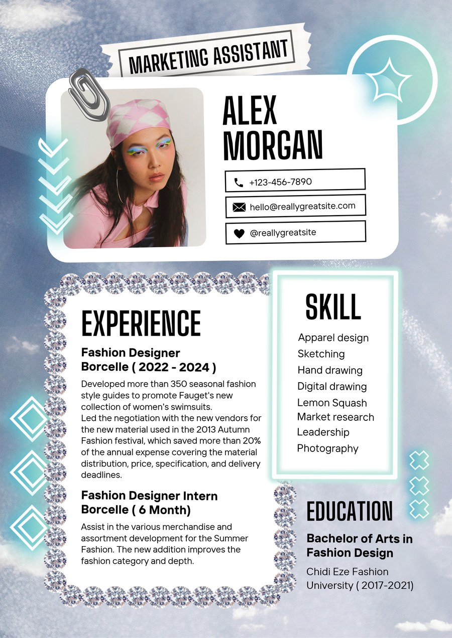 Exported Canva resume PNG shown at full size with no watermark