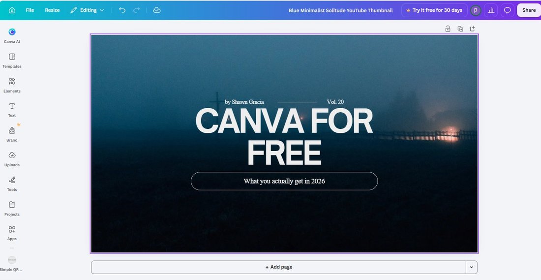 Edited YouTube thumbnail reading CANVA FOR FREE