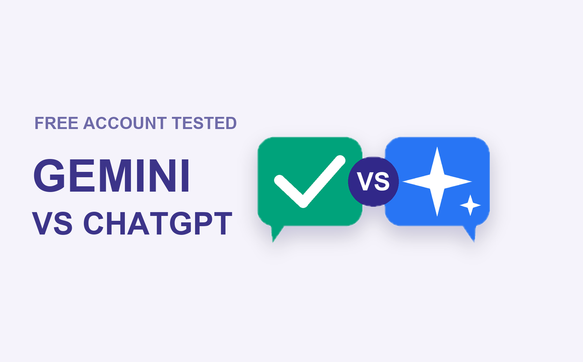 Gemini vs ChatGPT: both tested on free accounts with the same 4 tasks — free-account head-to-head cover