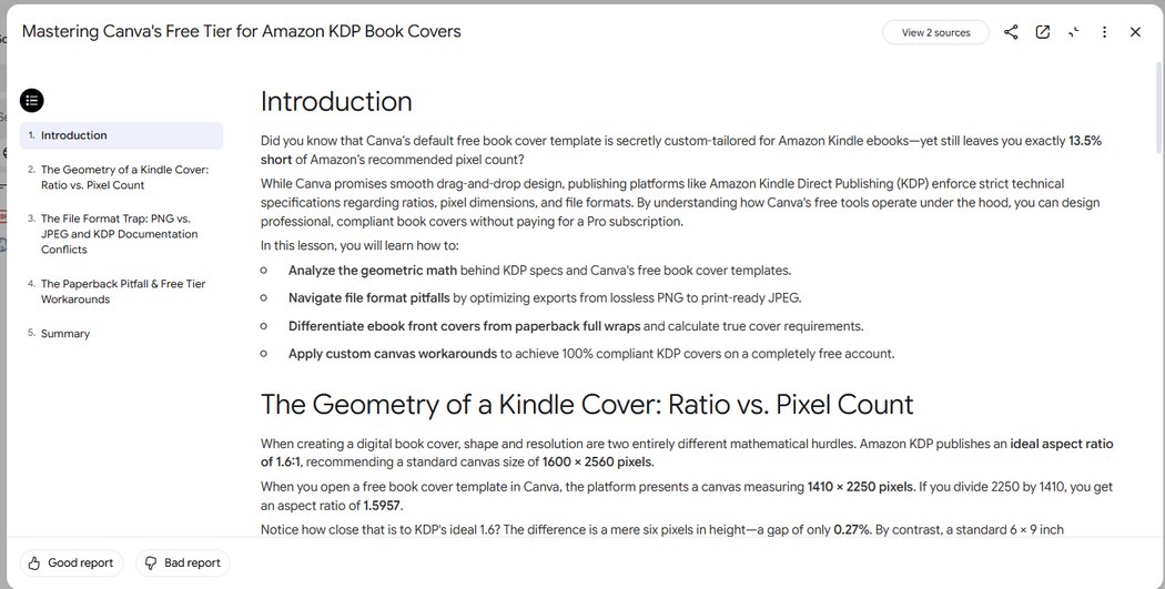 Generated five-chapter interactive report with accurate KDP figures